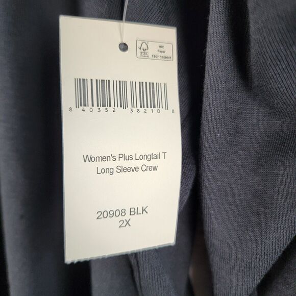 Duluth Trading Women's Shirt Long Sleeve 2X Crew Longtail Black NWT - Picture 4 of 9